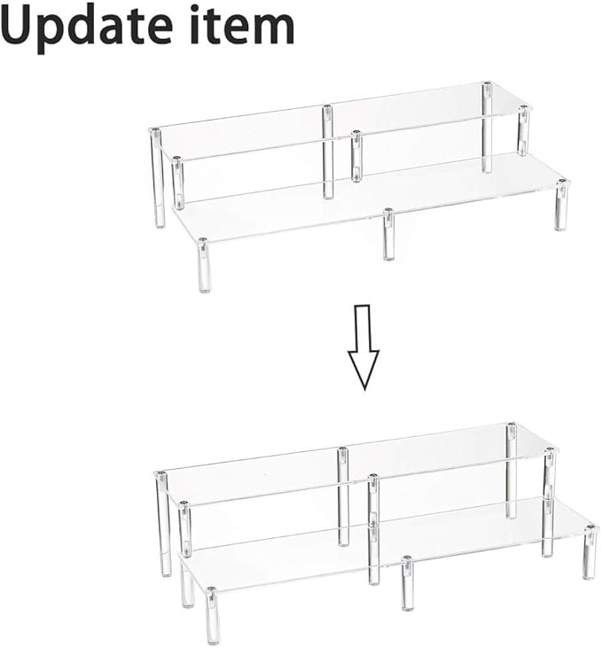 BYCY 2 Tier Clear Acrylic Display Stand Cupcakes Holder, Dessert Display Riser for Great Event, Birthday Party, Wedding Party ( 1 Pack - 16" X 6.9" X 4.25" )