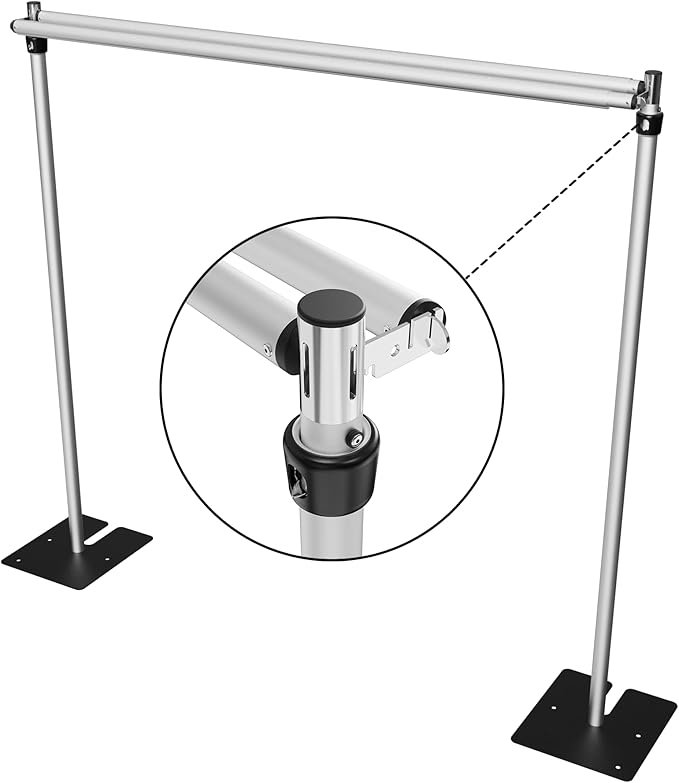 Adjustable Double Crossbar Backdrop Stand 10x10Ft Pipe and Drape System for Events, Weddings, Parties & Flower wall Backdrop Support