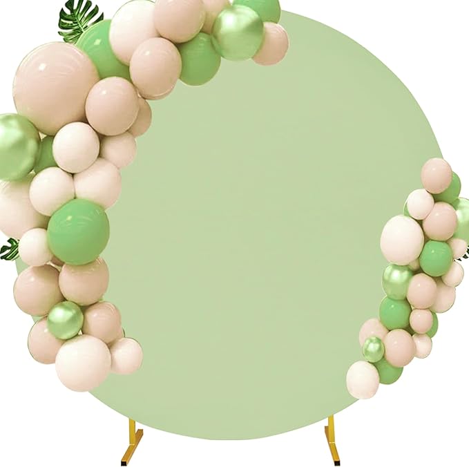 7.2FT Round Wedding Arch Cover for 7.2FT Circle Arch Stand, Thick Polyester Fabric Adjustable Circle Arch Backdrop Cover for Wedding Birthday Party Baby Shower Photography Decoration（Sage Green）