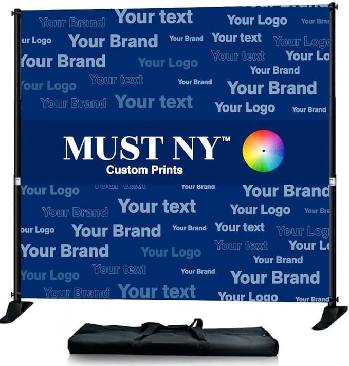 Custom Prints Personalized Banner, Back Drop, Backgrounds, Dye Sublimation, Full Color (10'x10' Banner and Frame)