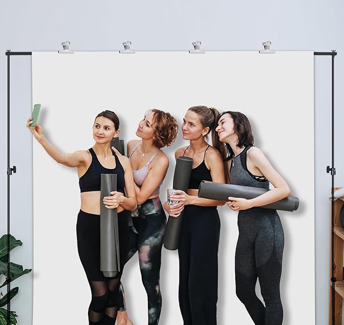 10ft Adjustable Backdrop Stand Kit, Heavy-Duty Photography Background Support System with Clamps & Carry Bag, Photo Video Studio Backdrop Stand for Parties, Weddings, Green Screen & Banner Display