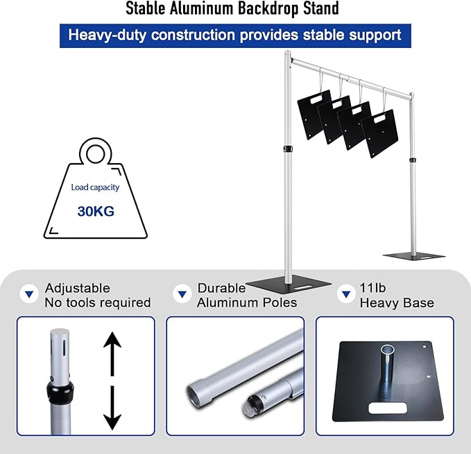 Heavy Duty Backdrop Stand,12x12ft Double Crossbar Pipe and Drape Stand, arch backdrop stand, Back Drop Stand for Party Event, Trade Shows & Wedding Decor