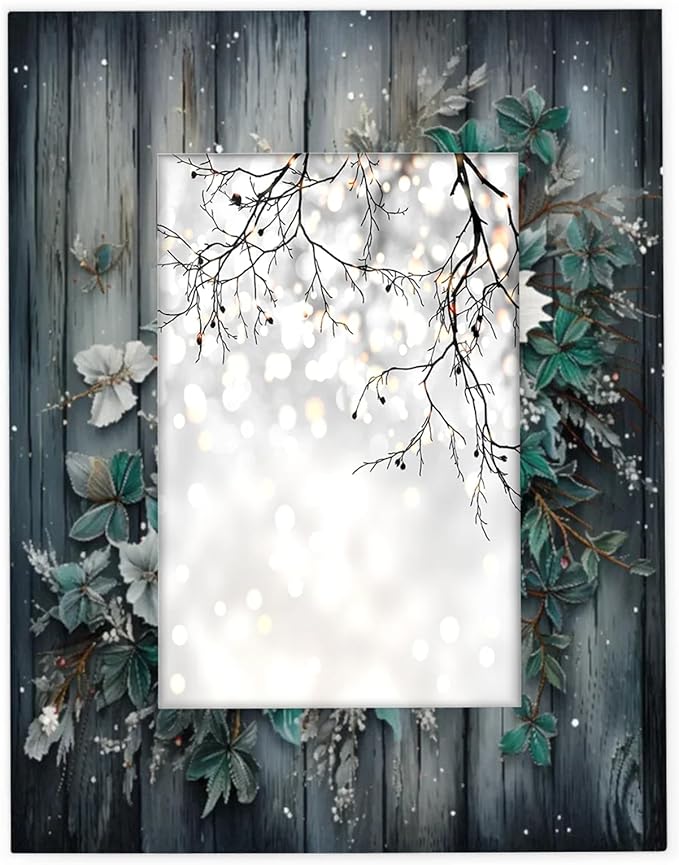 KOBLEN White Floral Wood 5 x 7 inch Picture Frame, Wooden Photo Frame with Acrylic Panel for Wall Tabletop Display, Photo Frame with Stand for Home Hotel Wedding Modern Decor