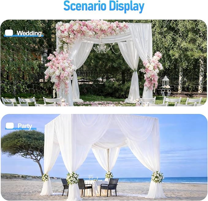 EMART Back Drop Adjustable Stand,10X10X10ft Square Backdrop Stand Heavy Duty Photography Background Support System Kit with 300° Rotatable Connector and 12 Spring Clamp for Party,Wedding,Photo Studio